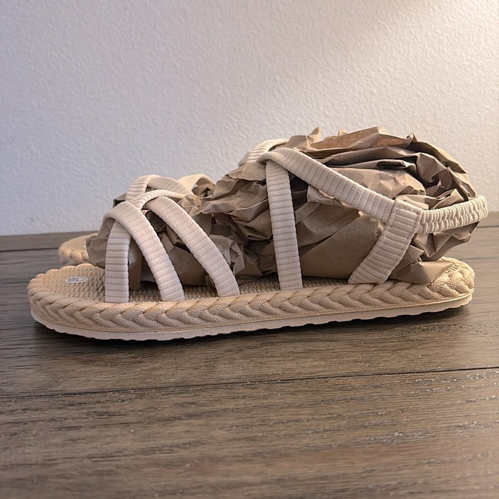 NEW Lot of 2x [SHEIN] Plush Slip-On Slippers & Gladiator Sandals Womens Sz 8/9 - Picture 12 of 14